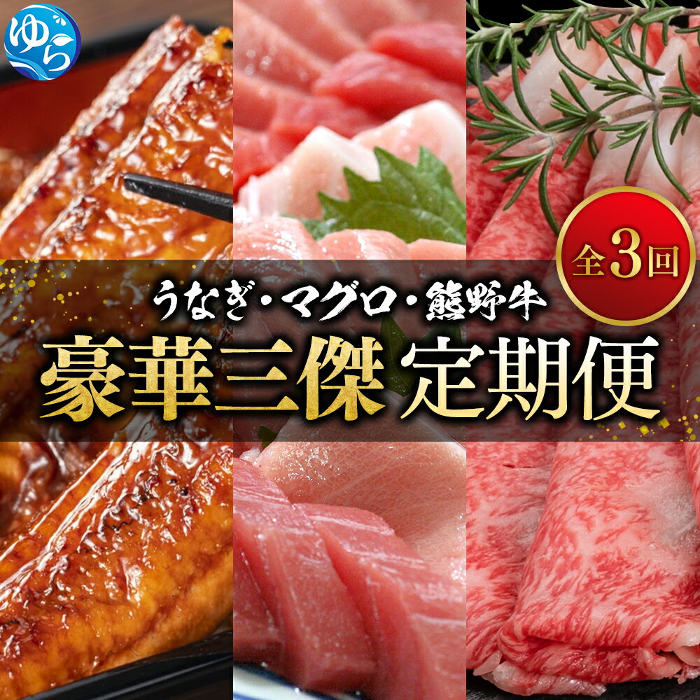 【ふるさと納税】 【全3回】豪華三傑 定期便 / うなぎ 高級和牛 ( 熊野牛 ) マグロ　人気返礼品を3回お届け♪♪ / 本まぐろ まぐろ うなぎ 鰻 肉 牛肉 和牛 3回　//best