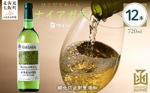 酸化防止剤無添加　ナイアガラ　720ml　12本 【 ふるさと納税 人気 おすすめ ランキング ワイン わいん お酒 おさけ 酒 アルコール ギフト プレゼント ナイアガラ 北海道 七飯町 送料無料 】 NAX034