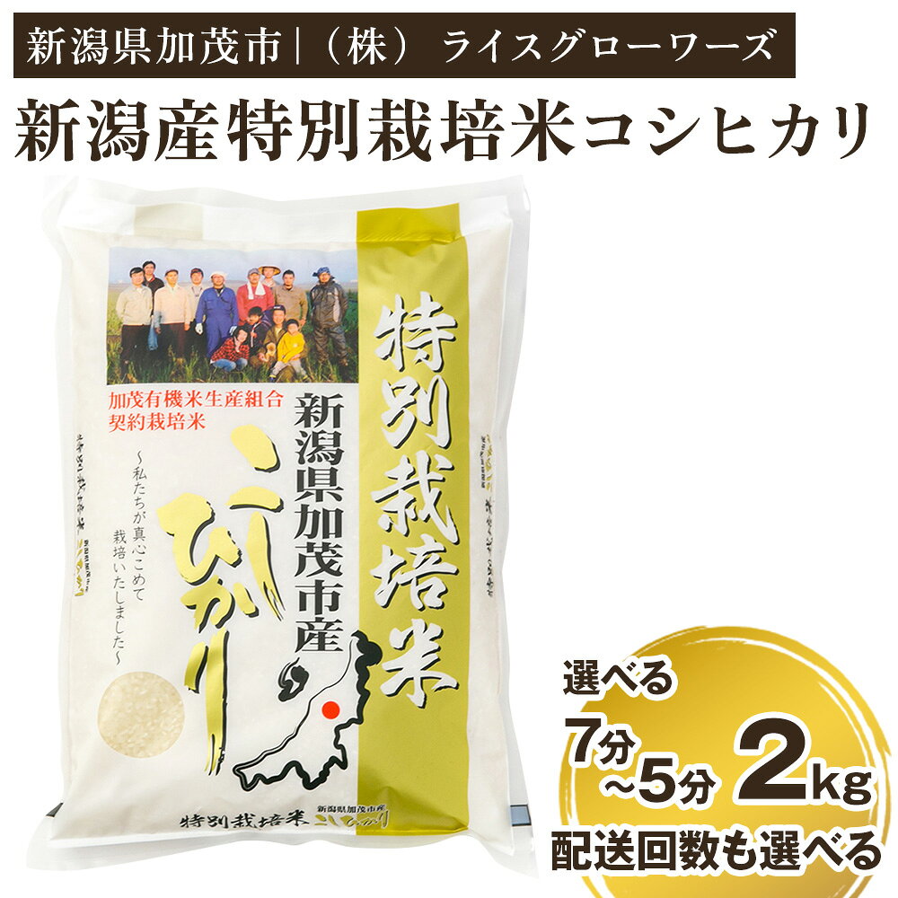 【ふるさと納税】【令和8年産新米】【分づき米】新潟県加茂市産 特別栽培米コシヒカリ 精米2kg 選べる配送回数・精米歩合（通常配送1回〜定期便6回 / 7分づき or 5分づき）《順次出荷》 従来品種コシヒカリ （株）ライスグローワーズ
