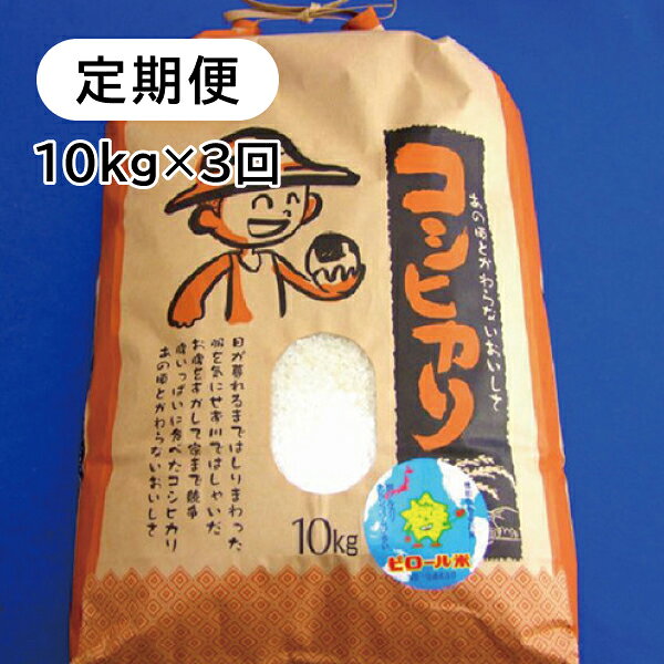 【ふるさと納税】【定期便3回】 こしひかり 白米 ピロール健康米 10kg 福井県越前市産 送料無料 福井県 越前市 米 減農薬 2025年令和7年 新生活 (18209)