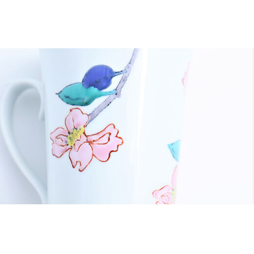 赤絵白磁硯処 雪月花 マグカップ〈山茶花文〉 有田焼 A30-147_イメージ4