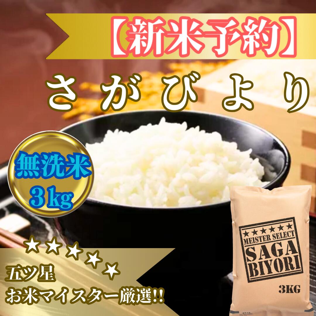 【ふるさと納税】令和7年産【（新米）11月以降発送】【無洗米】さがびより3kg【五つ星お米マイスター厳選！】 (CIB82)