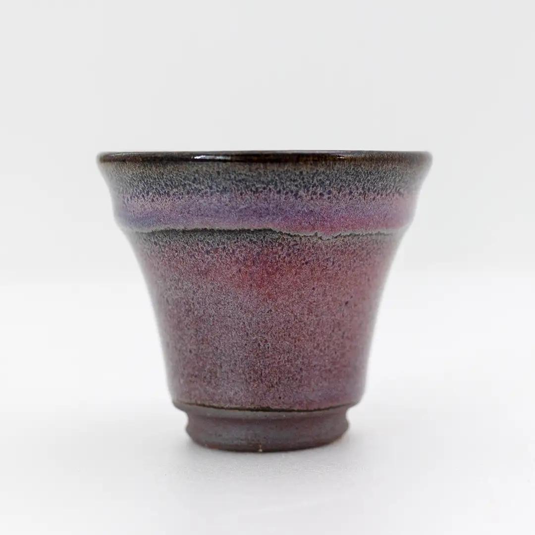 【 燿彩窯変紫焔釉 】 ぐい呑み （ 小野寺裕司 作 ） 径約6.5cm×高さ約5.7cm