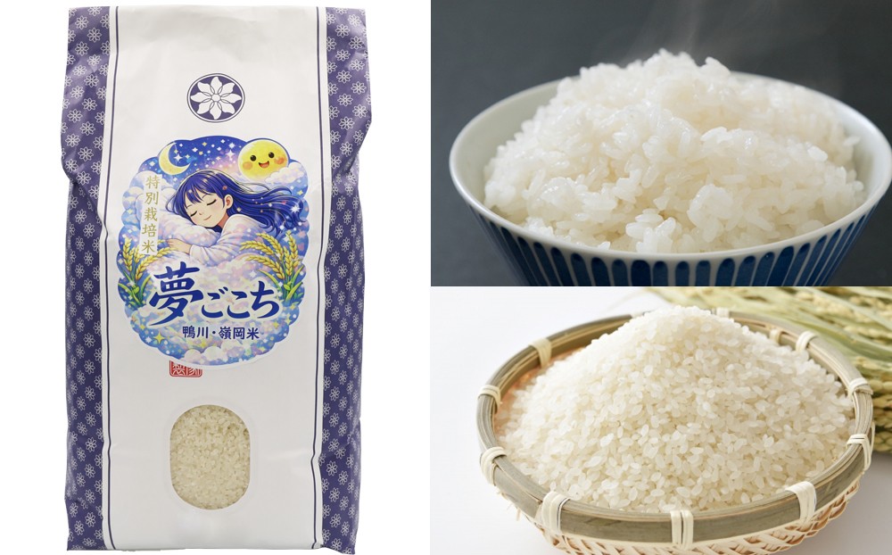 モチモチ食感と強い甘みが特徴の夢ごこち。生産量も少なく希少なお米です。