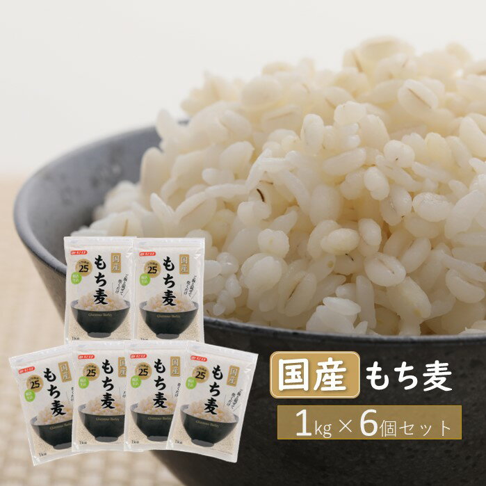 【ふるさと納税】国産もち麦キラリモチ6kg《1kg×6個セット》［No.029］／雑穀 お米に混ぜて炊くだけ！便利なチャック付 小分けパック ダイエット 食物繊維 埼玉県産大麦 送料無料