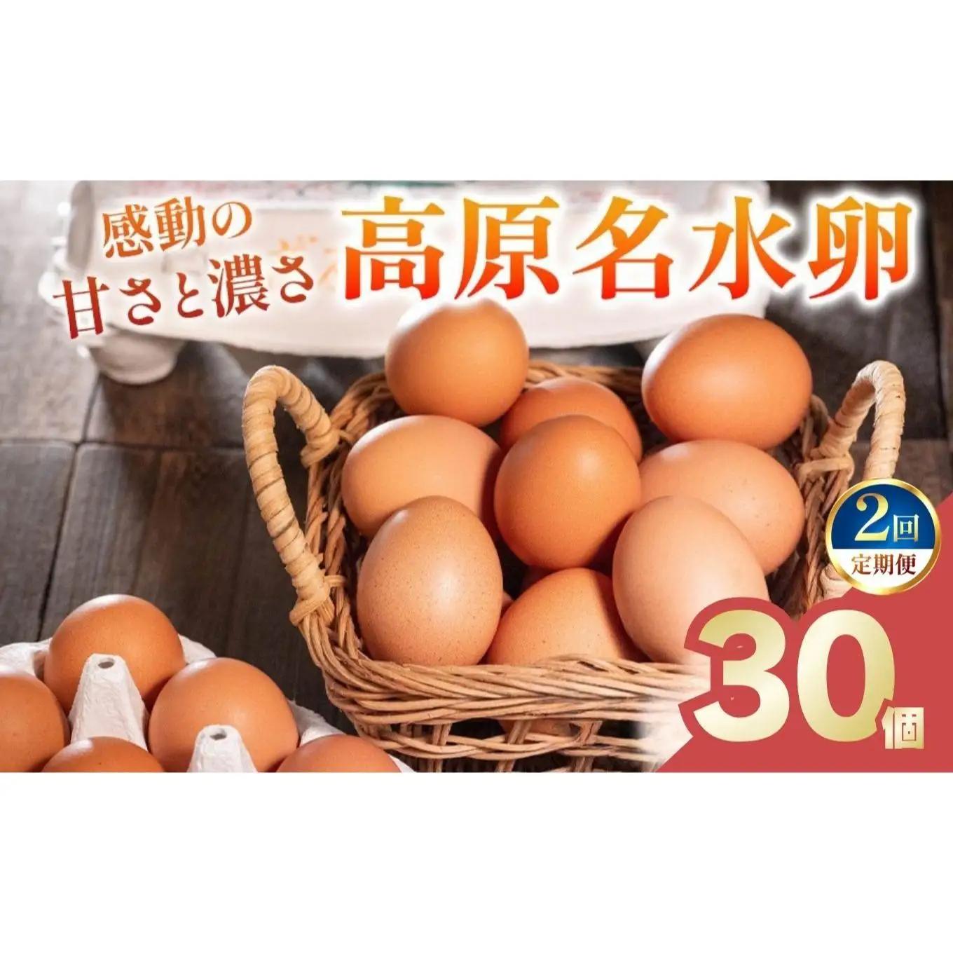 【定期便2回】高原名水 卵 30個｜豊かな自然で育ったアスタキサンチン含有の高原名水卵【感動の甘さと濃さ】栃木県 矢板市高原養鶏場 矢板市産 