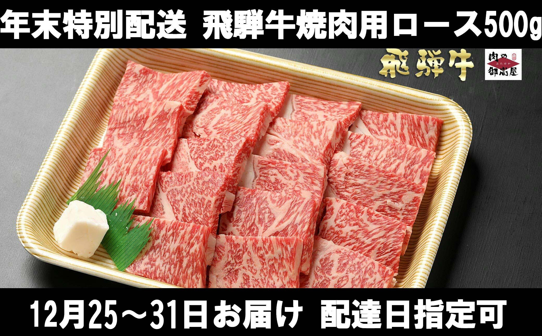 
            48. 【大晦日まで指定可能！】年末配送 飛騨牛 焼き肉用 ロース 500g  冷蔵配送 配達日指定可 年内配送 焼肉 バーベキュー 焼き肉 冷凍可 年末お届け
          