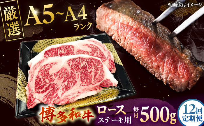
                  【全12回定期便】【数量限定 博多和牛】ロースステーキ用 計500g 2枚入 ▼ 牛肉 博多 和牛 極上 バーベキュー ブランド 国産 高級 高評価 特別 上質 桂川町/株式会社チクゼンヤ[ADBZ052]
                