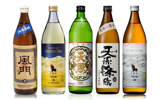 神楽酒造 焼酎【麦・芋・そば】3原酒詰合わせ5本セット<1.6-13>酒 アルコール お酒 焼酎 ギフト 宮崎県西都市