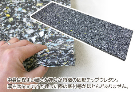 フリークッショ合皮レザー　固形チップウレタン3㎝厚_ベージュ【G0588】