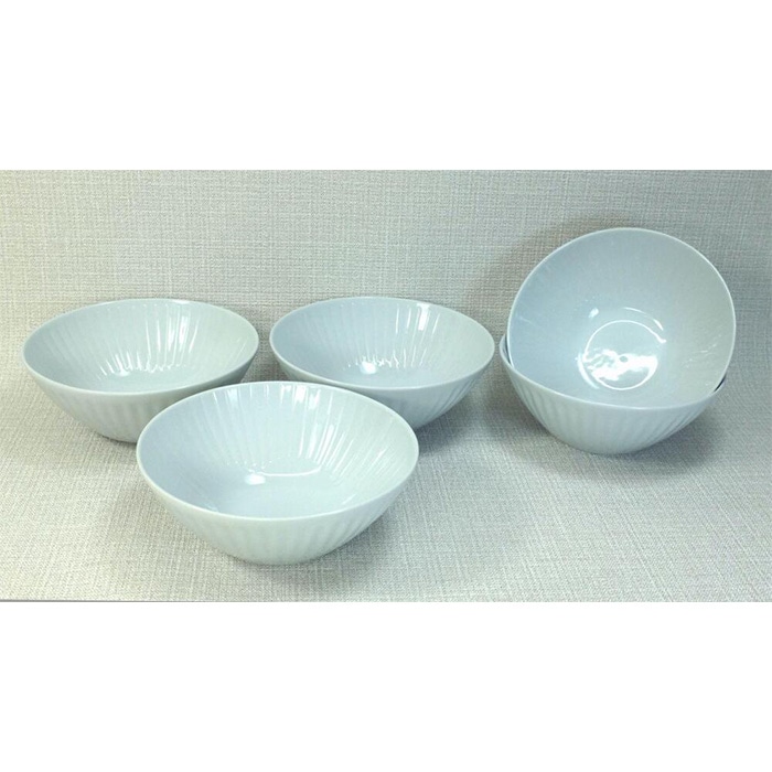 【AB1081】【波佐見焼】φ14.5ｃｍの小鉢５個組  花ふわり白 【西海陶器】 ５　10141