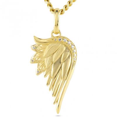 ふるさと納税 昭和町 18金 ペンダントトップ メンズ 羽根 ダイヤモンド 喜平用 250325201y