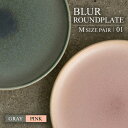 【ふるさと納税】【美濃焼】BLUR ROUNDPLATE（M）SET 01 GRAY×PINK【Torazawa Ceramics】食器 皿 プレート [MET003]