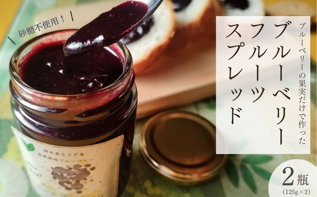 
                  ブルーベリーフルーツスプレッド2本(125ｇ/1瓶×2) 砂糖不使用 栃木県茂木町産 | ブルーベリー ぶるーべりー フルーツスプレッド ふるーつすぷれっど ジャム じゃむ 果物 ベリー 朝食 ヨーグルト パン ソース 農園コトリのよりみち 栃木県 茂木町
                