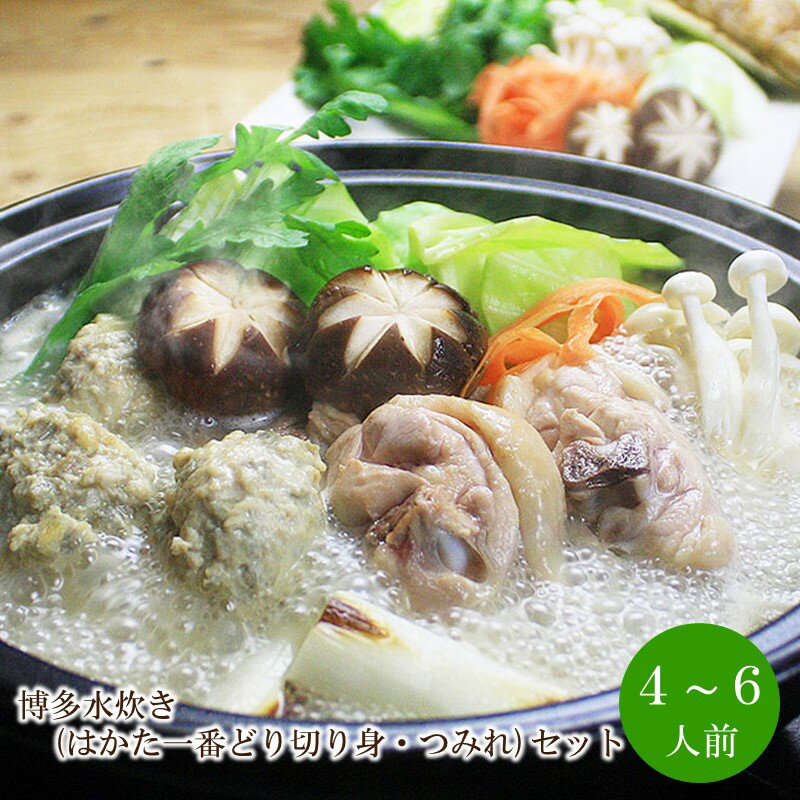 【ふるさと納税】博多水炊き(はかた一番どり切り身・つみれ)セット4～6人前【059-0052】