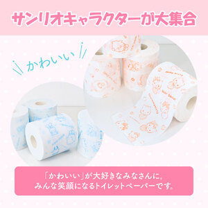 トイレットペーパー I LOVE サンリオキャラクターズ ダブル 30m×24ロール  高知県土佐市 【ハヤシ商事株式会社】 [BQAD009]