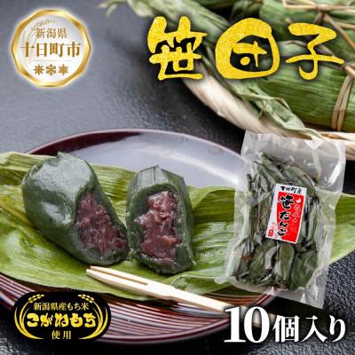 ふるさと納税 十日町市 手づくり 笹団子 つぶあん 10個入り新潟県 十日町市 花水農産