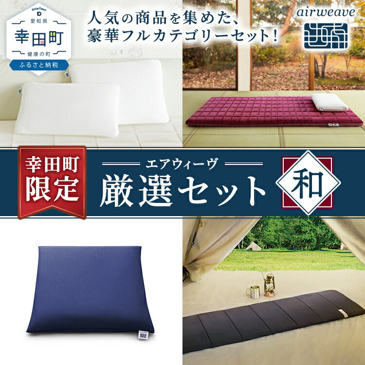 【ふるさと納税】幸田町 エアウィーヴ 厳選セット(和) ピロー スタンダード 四季布団 和匠 (シングル) 座布団 (ネイビー) ポータブル mini