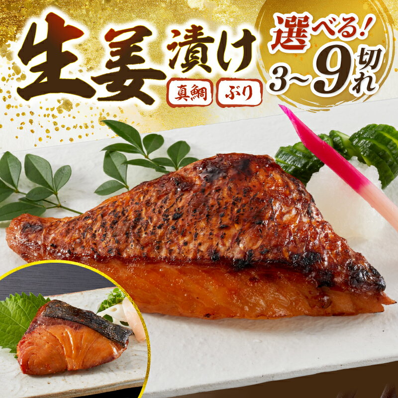 【ふるさと納税】ぶり 鯛 選べる 9 / 6 / 3切れ 生姜漬け 80g レンジ 5000 ふるさと納税 ふるさと納税 ブリ 鰤 ふるさと納税 魚 ふるさと納税 魚介類 ふるさと たい タイ 個包装 小分け 熟成 簡単 米 酒 合う 海鮮 魚 惣菜 あて おつまみ おかず 弁当 高知県 宿毛市