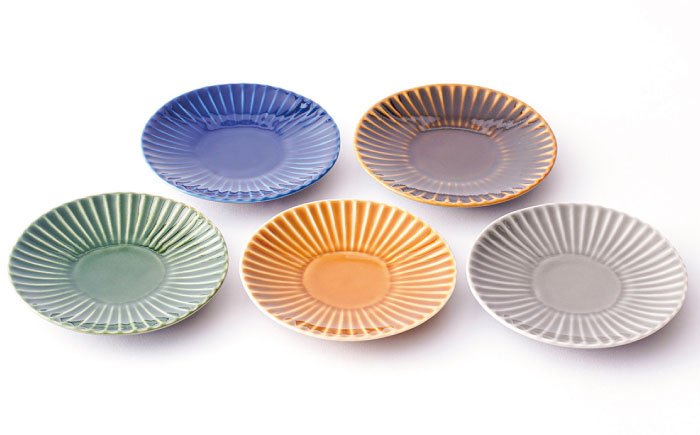 【波佐見焼】しのぎ 小皿 5枚セットA【一龍陶苑】 [CC59]