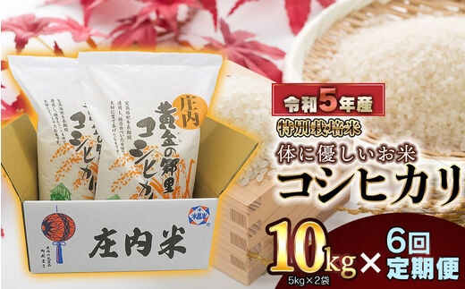 
										
										【令和5年産】庄内産 特別栽培米 体に優しいお米・こしひかり10kg（5kg×2）【6回定期便】
									