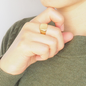 K18 印台(三味型)地金リング　HR-009148