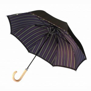 槙田商店【紳士長傘】Tie Plain×Stripe 茶