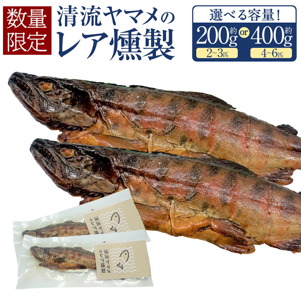 【ふるさと納税】＜選べる内容量＞【数量限定】清流ヤマメのレア燻製 約200g（2～3匹）・計約400g（約200g×2パック） ヤマメ やまめ スモーク さかな 魚介類 水産物 惣菜 おつまみ お酒のお供 日本酒 冷蔵 兵庫県産 新温泉町 送料無料 【2026年5月上旬～6月下旬迄発送予定】
