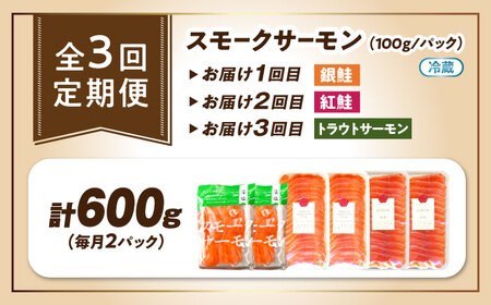 【全3回定期便】毎月異なる魚種が届く♪スモークサーモン2パック 滋賀県長浜市/株式会社中村屋[AQAJ092]