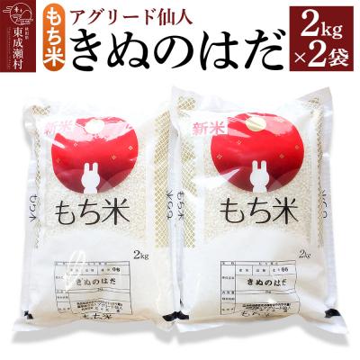 ふるさと納税 東成瀬村 東成瀬村産 もち米(きぬのはだ )2kg×2袋|07_nas-010201