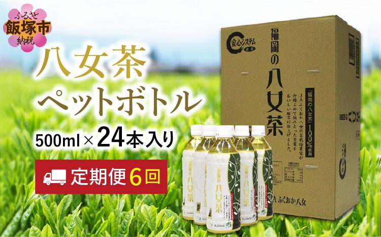 【J14-001】八女茶 煎茶ペットボトル 500ml×24本 【6ヵ月定期便】