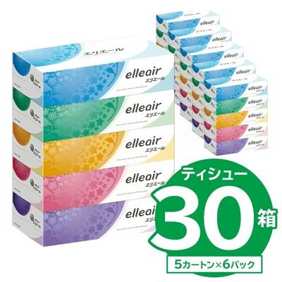 ふるさと納税 可児市 【ハーフサイズ】エリエールティシュー　180W5P×6パック  防災 備蓄