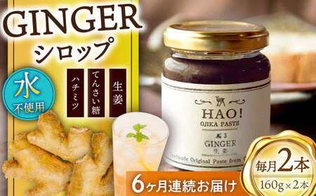 【6回定期便】HAO！ジンジャーシロップ 160g×2   [DAA017]