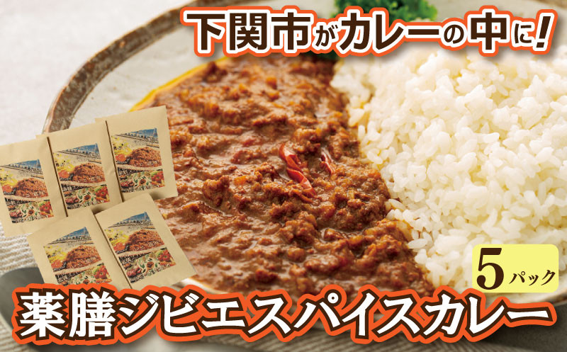 薬膳 ジビエ スパイス カレー 下関産 鹿肉 170g × 5袋 お取り寄せ シカ 無添加 低脂肪 高タンパク 下関市 山口 肉特集
