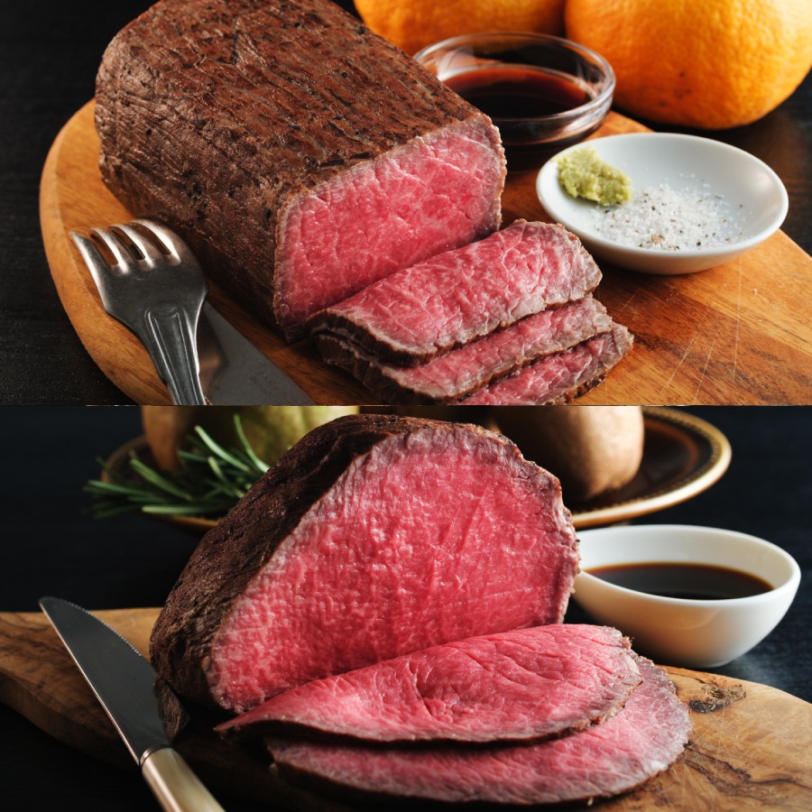 ＜踊るローストビーフ　ともや＞京都府産「黒毛和牛」ローストビーフ2種セット（和だし・ランプ）各350g（計700g）