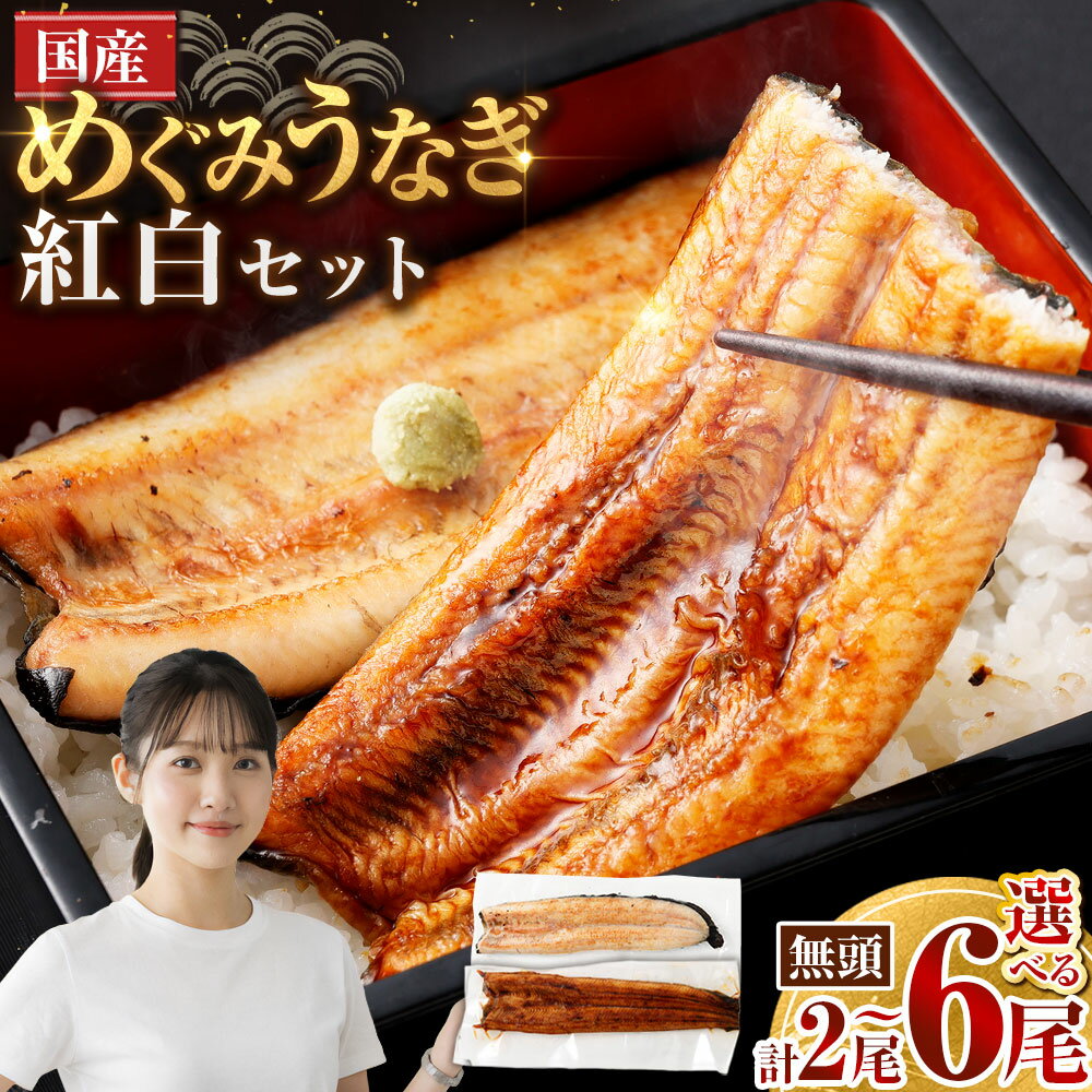 【ふるさと納税】＜選べる内容量＞めぐみうなぎ 紅白セット 1尾あたり110g以上 2尾（各1尾） / 4尾（各2尾） / 6尾（各3尾） 蒲焼き 白焼き 蒲焼 かば焼き 白焼 しらやき うなぎ ウナギ 鰻 魚介類 水産物 惣菜 おかず 冷凍 送料無料 【2026年6月下旬～7月上旬発送予定】