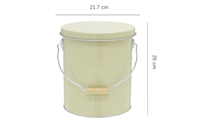 バケツ職人が作るトタンの米びつ・5kg／純国産 防虫 インテリア【緑】