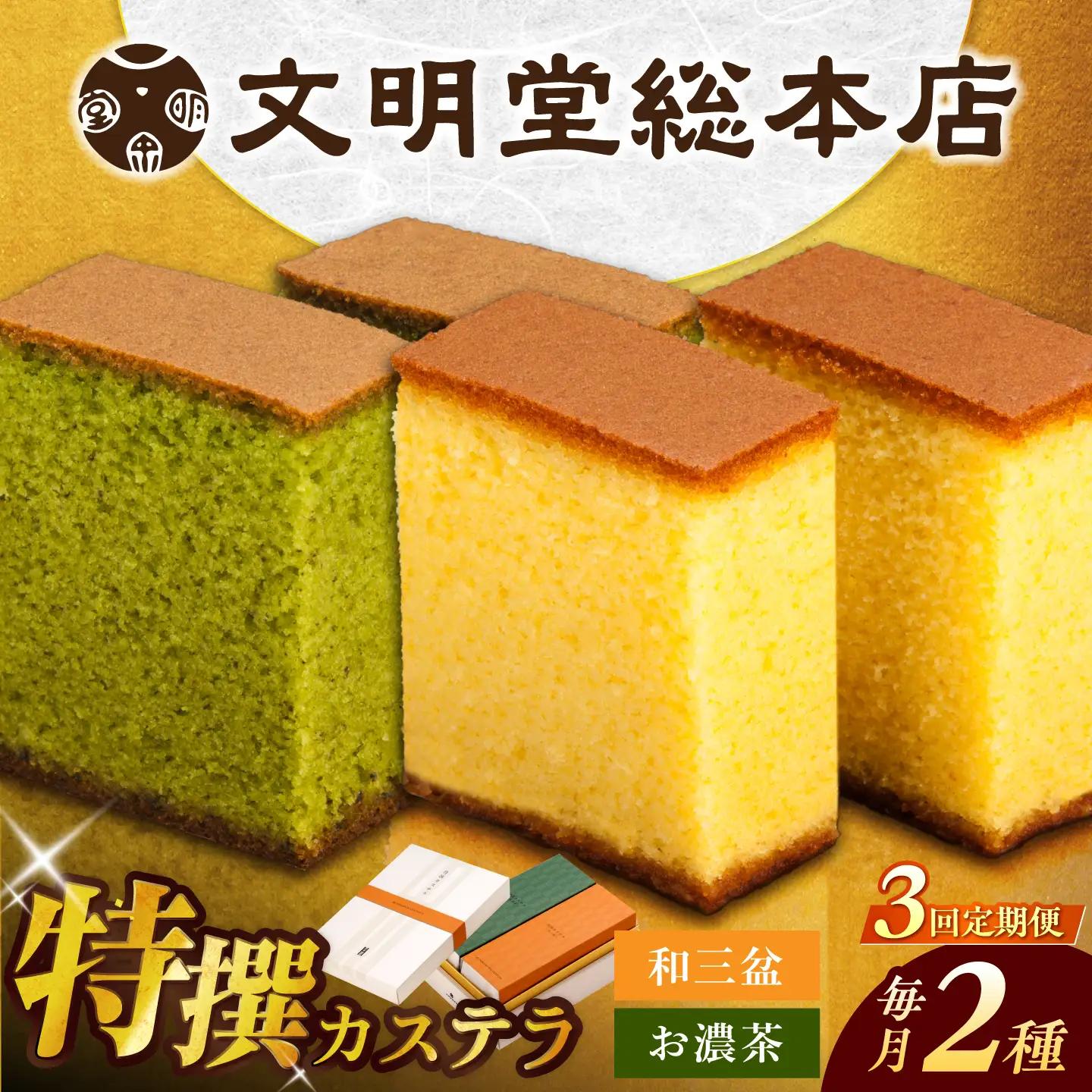 【3回定期便】特撰カステラ2種[EAK040]カステラ食べ比べ