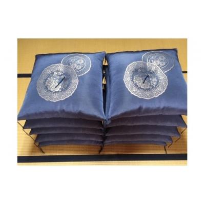 ふるさと納税 南あわじ市 【浅井ふとん店】来客用座布団(八端判)・吉祥紬　10枚組 |  | 01