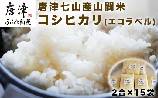 
『先行予約』【令和6年産】唐津七山産 お米 2合×15袋(合計約4.5kg) 有機肥料栽培 山間から湧き出る澄んだ水をふんだんに含んだ土壌で栽培 「irodoriからつ 四季の返礼品」エコラベル・小分け
