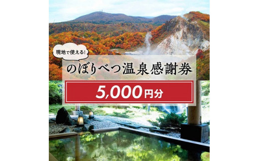 
のぼりべつ温泉感謝券5，000円分 【チケット・温泉利用券・のぼりべつ温泉感謝券・日本の名湯・登別温泉・カルルス温泉・ホテル登別国際観光・コンベンション協会】
