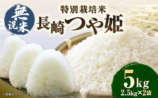 【令和7年産】無洗米 特別栽培米 長崎つや姫 計5kg (2.5kg×2袋) ／ お米 米 おこめ コメ ご飯 ごはん 白米 長崎県産