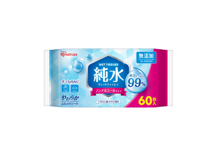 【60枚入り×24個】純水ウェットティッシュ 60枚入 WTS-60P3P