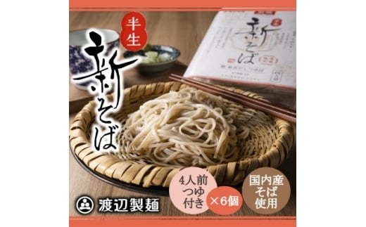 ＜年越しそば予約 12月発送＞渡辺製麺の信州そば 新そば4人前つゆ付き×6個 常温【1655137】