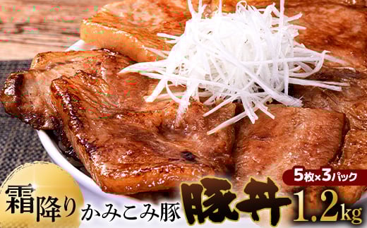 9月発送   かみこみ豚の豚丼 80g×5枚×3パック 計15枚 合計 1.2kg 豚肉 豚丼 北海道 十勝 ご当地グルメ 真空 豚 ポーク ロース 豚ロース F4F-2307