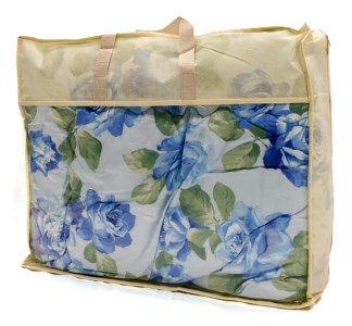 中わた約1.0kg入り！ ウール混掛ふとん シングルロングサイズ(約150×210cm) ブルー色 RWF-151 [1183]