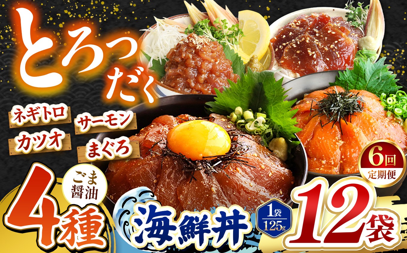 
                  【 定期便6回 】 ごま醤油 海鮮丼 4種セット 12袋 | 熊本県 和水町 くまもと なごみ 魚 海鮮 肥後 海鮮丼 スライス 冷凍 漬け さかな 漬け丼 小分け 人気 熊本県 熊本
                
