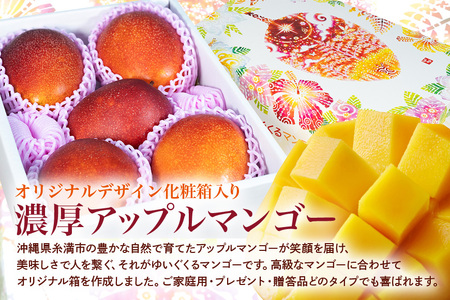 【2024年発送】沖縄県糸満産の「濃厚アップルマンゴー」2kg　オリジナル贈答用化粧箱入り　生産者：ゆいぐくるマンゴー