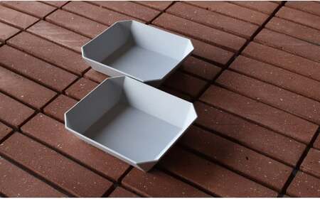 1616/ TY Square Bowl 184 Grey 2個セット【1616/arita japan】有田焼 食器 器 鉢 中鉢 スクエア ボウル グレー シンプル A27-22