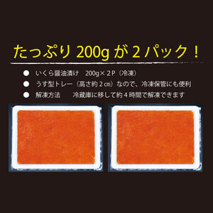  ひめしずく 400g(200g×2) いくら醤油漬け 小分けパック_I009-0944